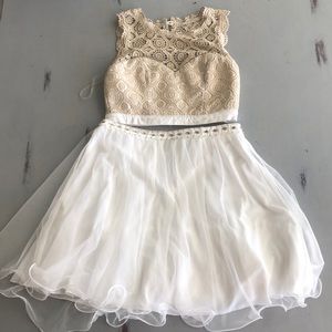 Sequin Hearts Size 5 Two Piece Homecoming Dress